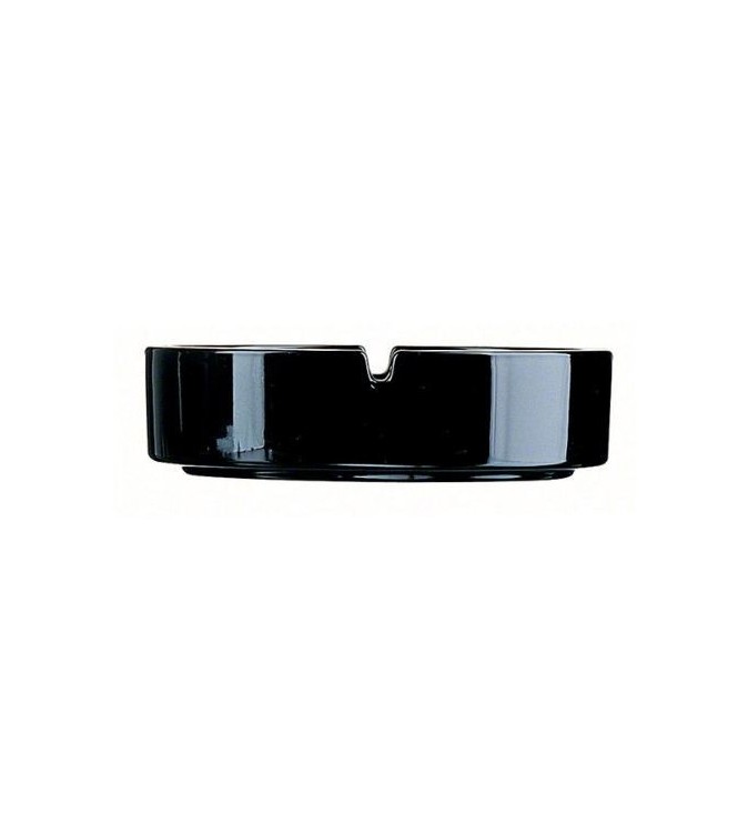 Arcoroc 107mm Empilable Stackable Black Glass Ashtray (24)
