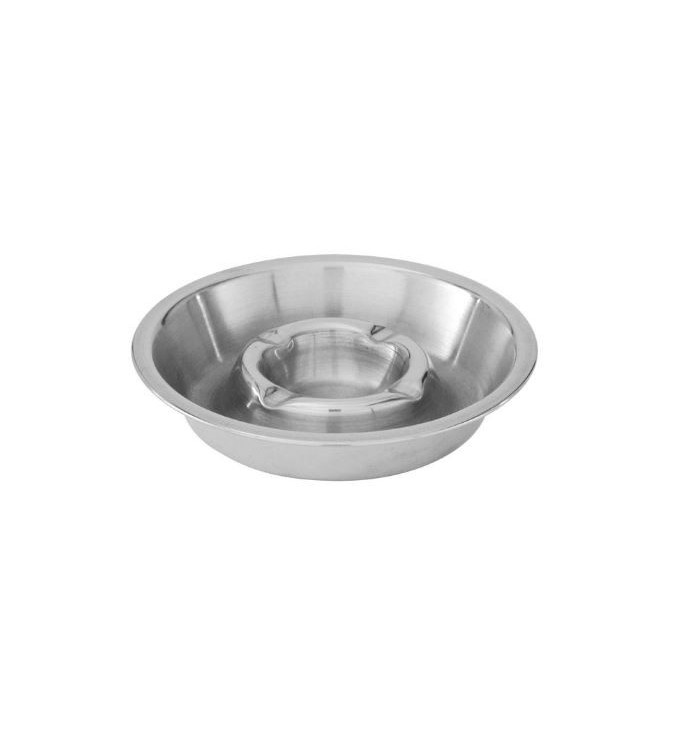 Ashtray 135mm Stainless Steel Double Well (10)