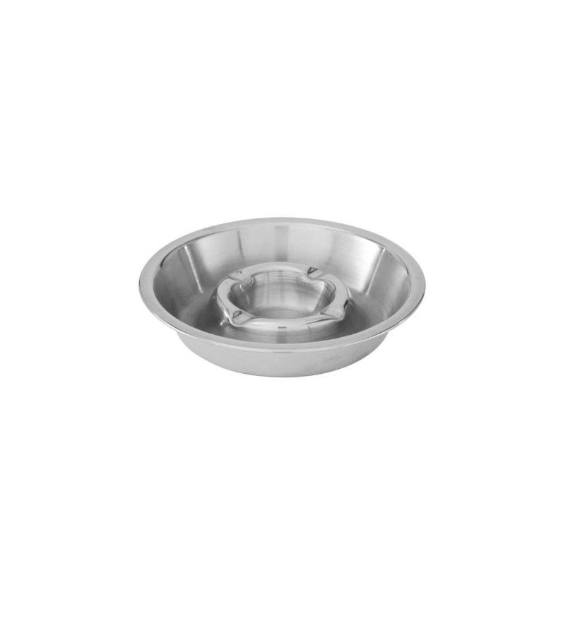 Ashtray 160mm Stainless Steel Double Well (10)