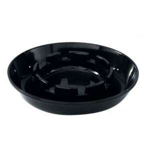 Ashtray 135mm Black Plastic Double Well (24)