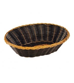 Bread Basket Oval 240x55mm Black / Gold Polyprop
