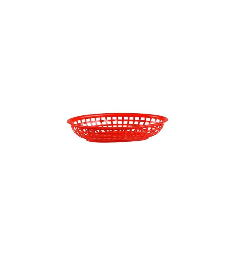 Bread Basket Oval 240 x 150 x 50mm Red Polyprop (36)