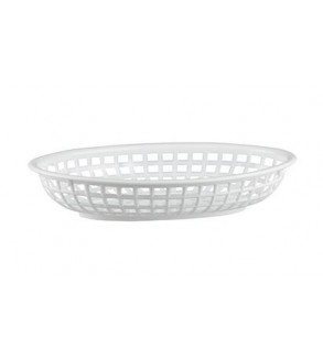 Bread Basket Oval 240 x 150 x 50mm White Polyprop (36)