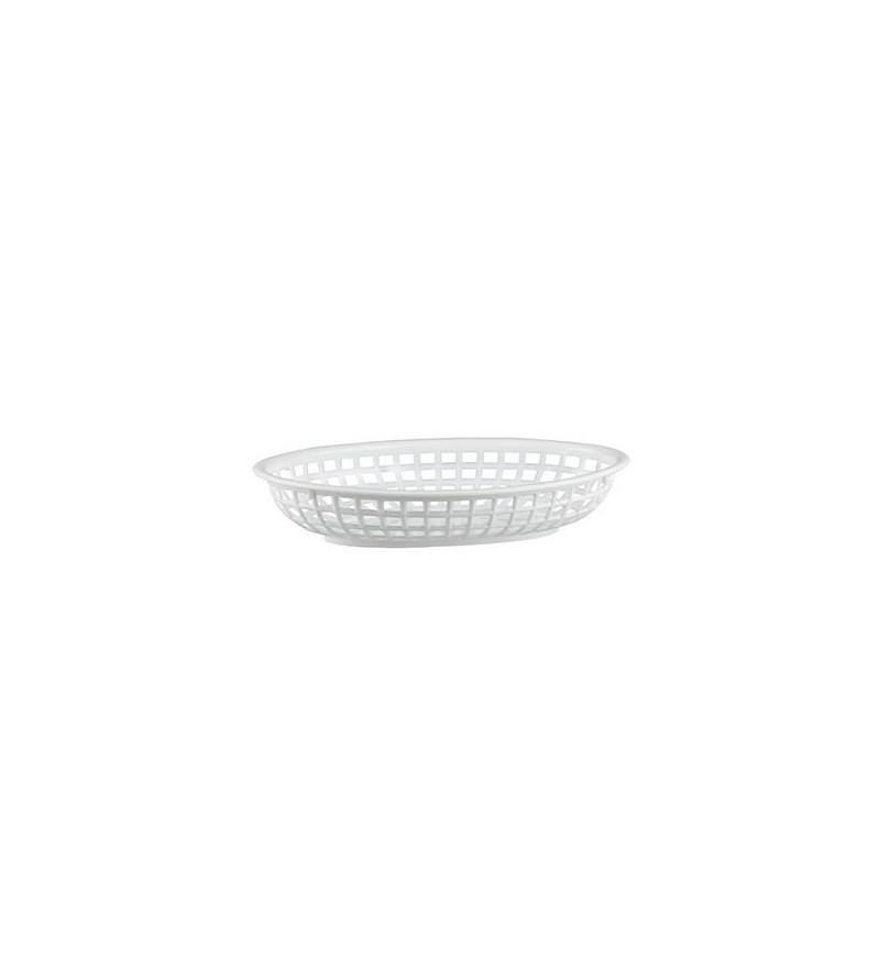 Bread Basket Oval 240x150x50mm White Polyprop (36)