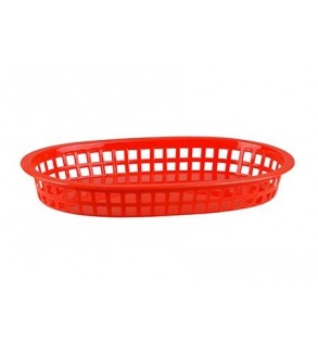 Bread Basket Rectangular 270x180x40mm Red Polyprop (36)