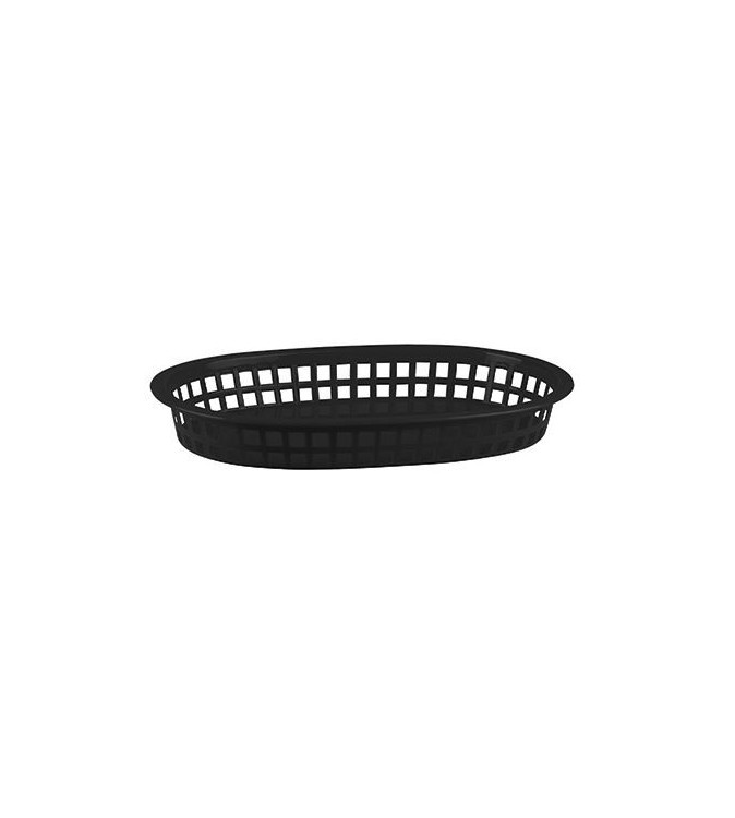 Bread Basket Rectangular 270 x 180 x 40mm Black Polyprop (36)