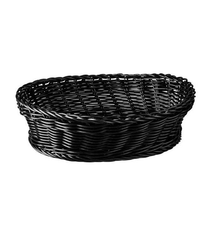 Display Basket Oval 240 x 180 x 70mm Black Polyprop