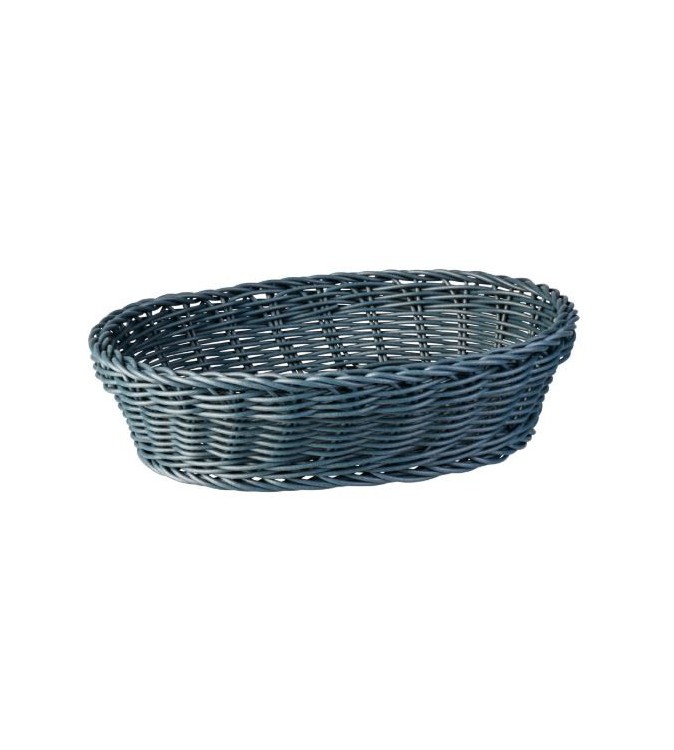 Display Basket Oval 240 x 180 x 70mm Grey Polyprop