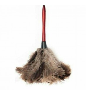 Ostrich Plume 32cm Feather Duster Wood Handle