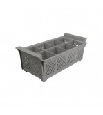 Flatware Basket 8 Compartment Grey Unica