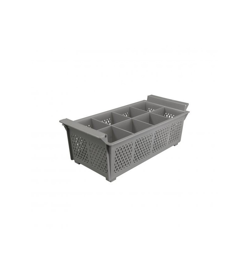 Flatware Basket 8 Compartment Grey Unica