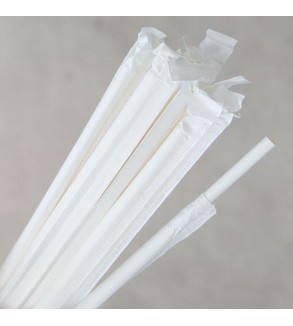 Paper Straw Regular 200mm White Individually Wrapped (2000)