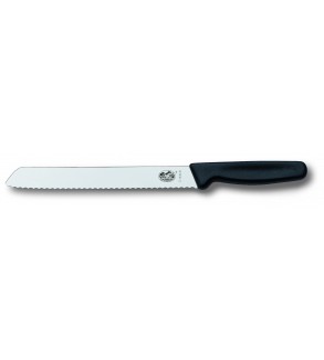Bread Knife Wavy Edge 210mm Black Nylon Handle