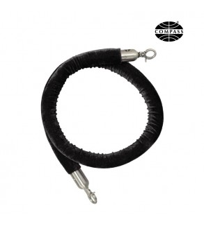 Compass 1.5mt Black Velvet Rope with Stainless Steel Clips