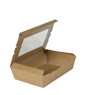 Kraft Lunch Box Small w/Window 120x88x37mm (200)