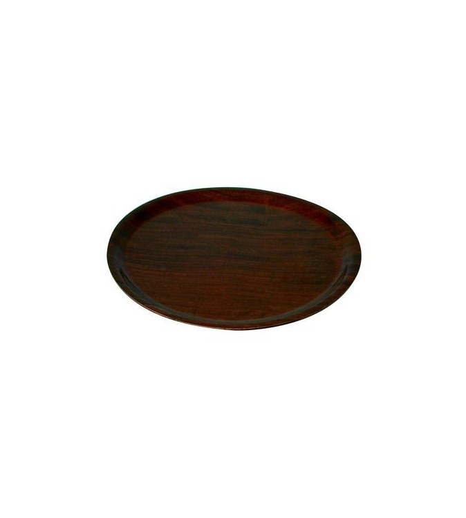 Wood Tray 370mm Round Mahogany