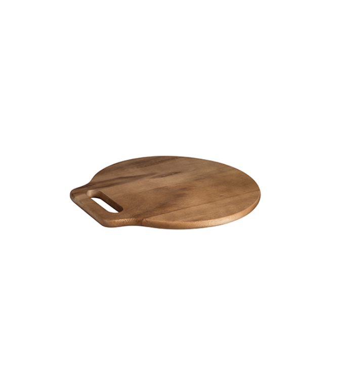 Moda 300mm Round Board with Handle Acacia Wood