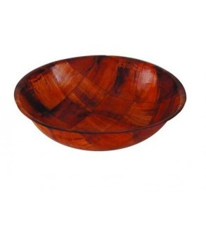 Salad Bowl 300mm Round Woven Wood (12)