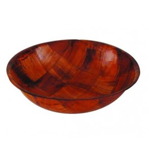 Salad Bowl 400mm Round Woven Wood (6)
