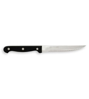 Steak Knife Pointed Tip Black Riveted Handle 230mm (12)
