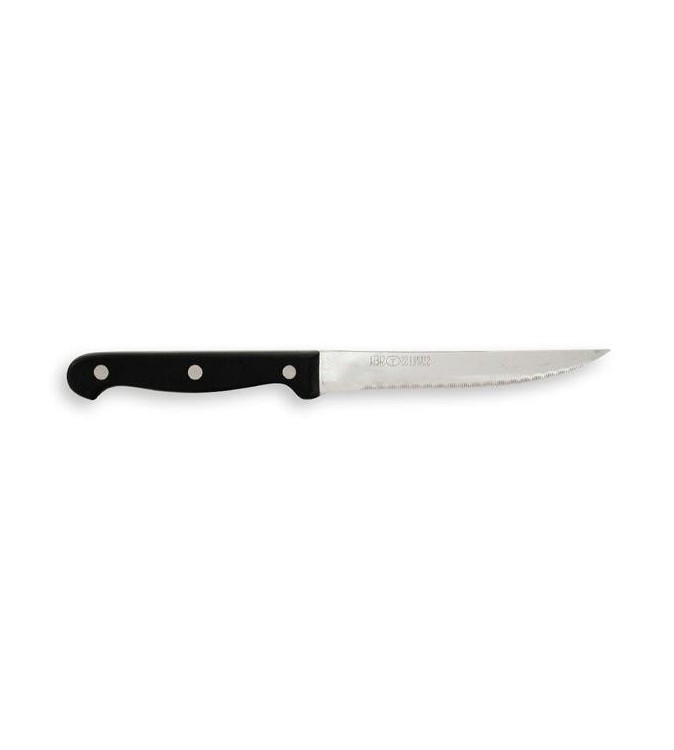 Steak Knife Pointed Tip Black Riveted Handle 230mm (12)