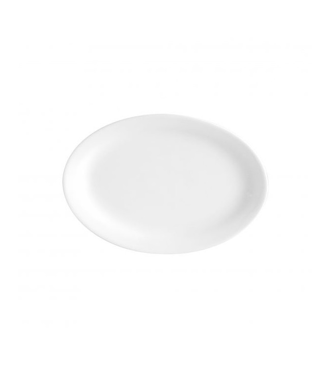 Oval Platter 355x262x38mm White Vitroceram