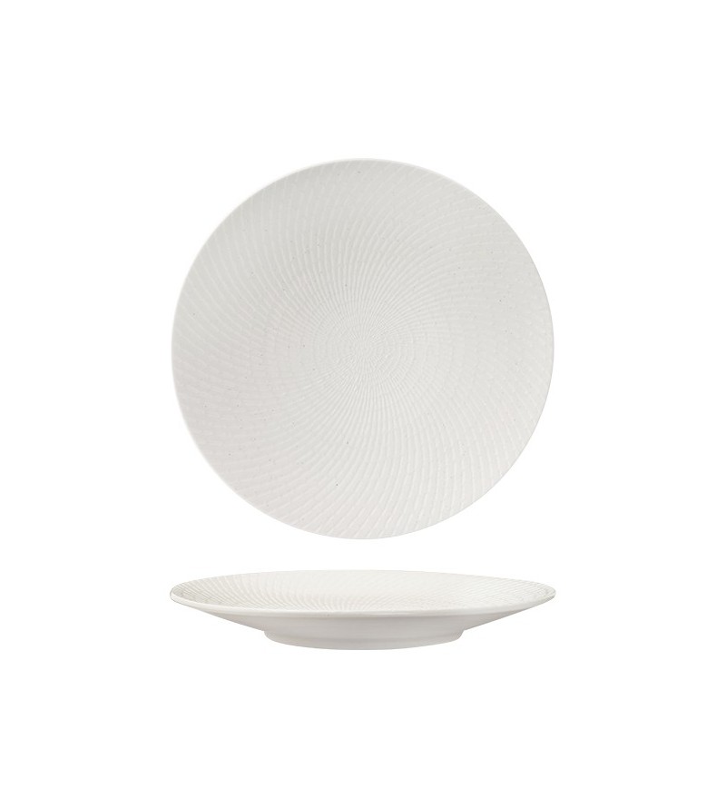 Luzerne 310mm Round Coupe Plate Zen White Swirl