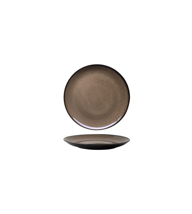 Luzerne 180mm Round Plate Coupe Rustic Chestnut