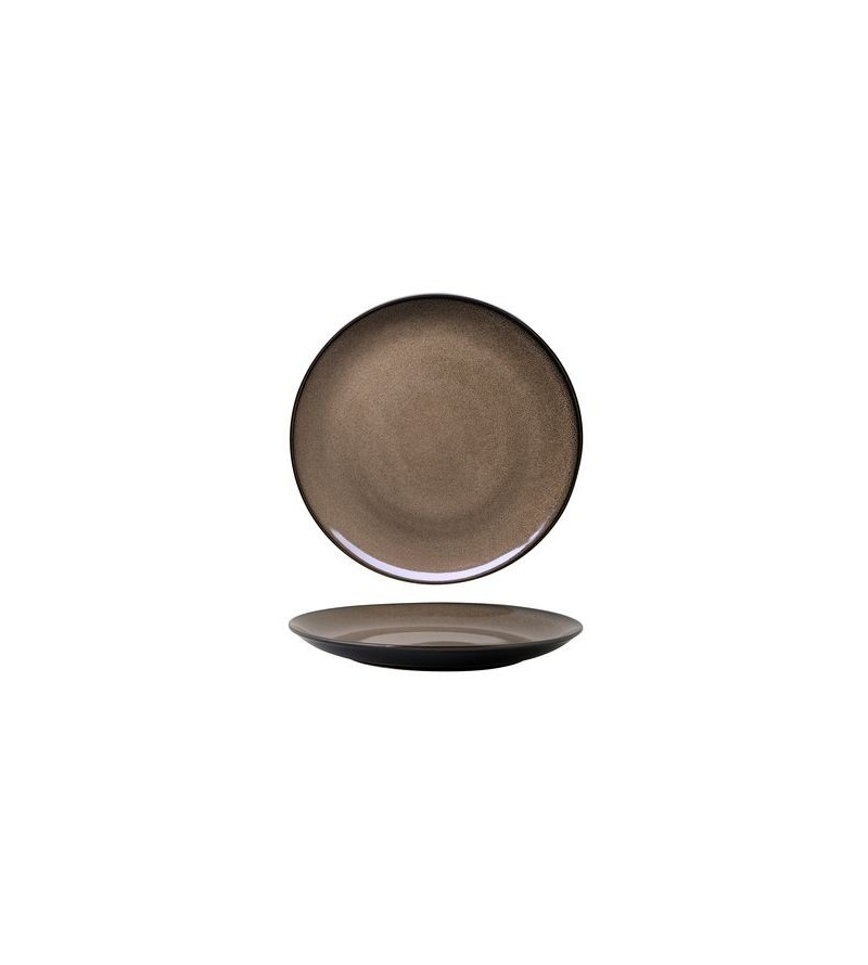 Luzerne 215mm Round Plate Coupe Rustic Chestnut