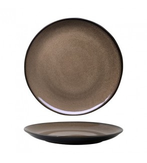 Luzerne 310mm Round Plate Coupe Rustic Chestnut
