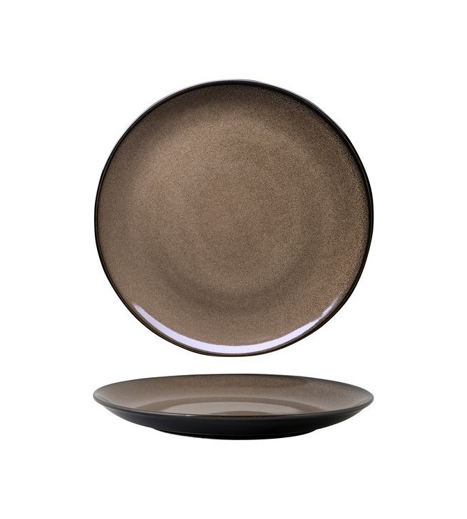 Luzerne 310mm Round Plate Coupe Rustic Chestnut