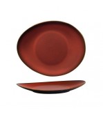 Luzerne 225x185mm Oval Plate Rustic Crimson