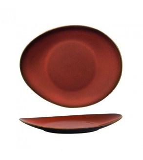 Luzerne 290x245mm Oval Plate Rustic Crimson