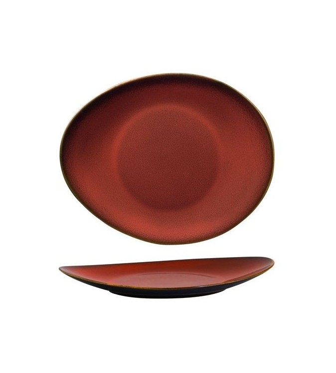 Luzerne 290x245mm Oval Plate Rustic Crimson