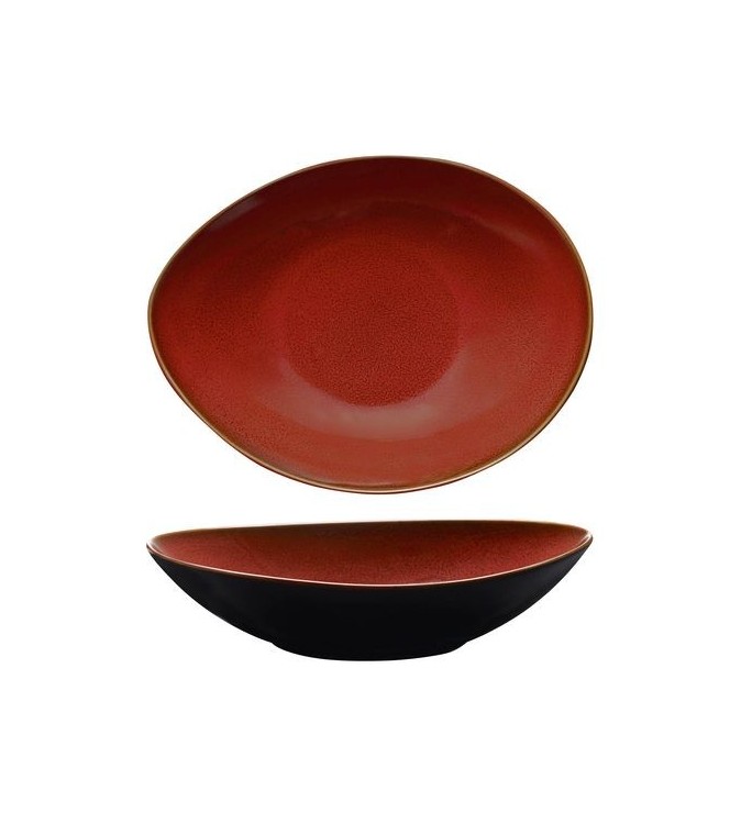 Luzerne 780ml / 230x180x57mm Oval Share Bowl Rustic Crimson