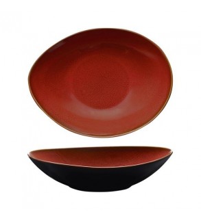 Luzerne 1280ml / 280x215x71mm Oval Share Bowl Rustic Crimson