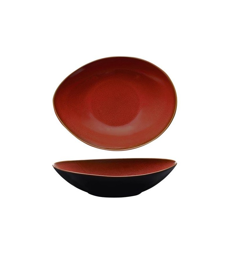 Luzerne 1280ml / 280x215x71mm Oval Share Bowl Rustic Crimson
