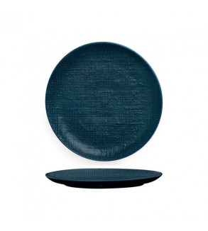 Luzerne 260mm Round Flat Plate Linen Navy Blue (4)
