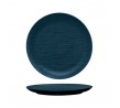 Luzerne 285mm Round Flat Plate Linen Navy Blue
