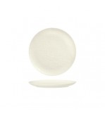 Luzerne 180mm Round Flat Plate Linen White