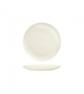 Luzerne 180mm Round Flat Plate Linen White (6)