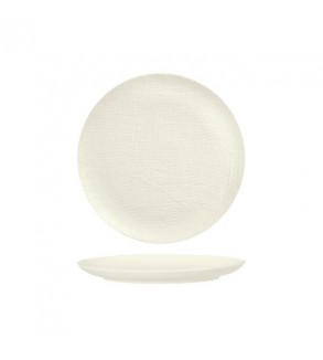 Luzerne 210mm Round Flat Plate Linen White (6)