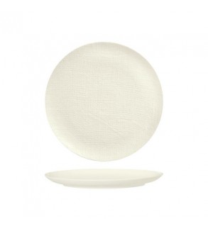 Luzerne 260mm Round Flat Plate Linen White