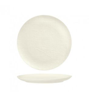 Luzerne 285mm Round Flat Plate Linen White (4)