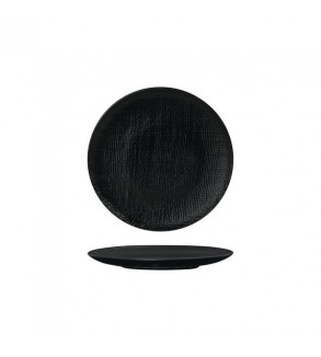 Luzerne 180mm Round Flat Plate Linen Black
