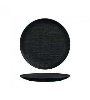 Luzerne 260mm Round Flat Plate Linen Black
