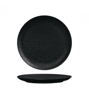 Luzerne 285mm Round Flat Plate Linen Black (4)