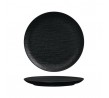 Luzerne 285mm Round Flat Plate Linen Black