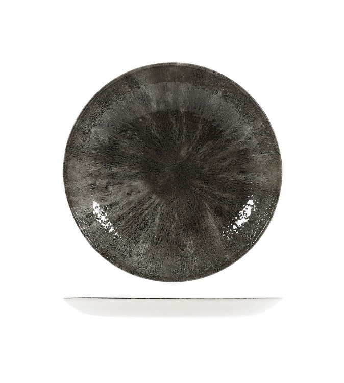Churchill 260mm Round Coupe Plate Studio Prints Stone Quartz Black