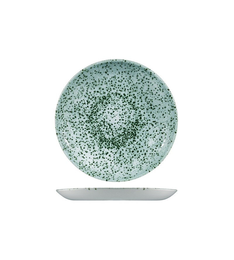Churchill 217mm Round Coupe Plate Studio Prints Stone Mineral Green